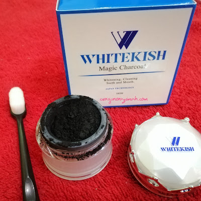 whitekish, cara putihkan gigi, putihkan gigi dengan whitekish, whitekish magic charcoal, review whitekish,