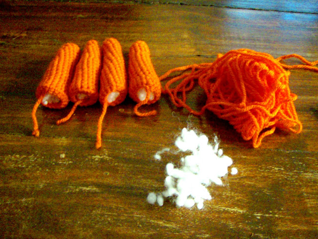 crochet orange starfish plush toy parts