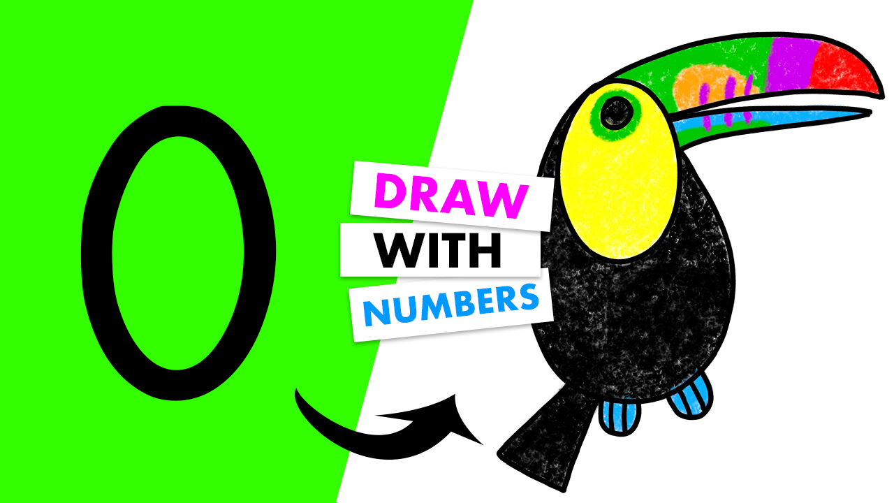 how-to-draw-toucan-number-zero-0-animals-birds-art-project-video-tutorial-com-challenge-elementary-school-abcdrawings-fun-art-video-tutorials-activities-kids-children-education