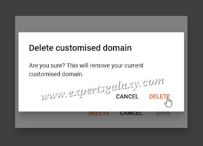 Confirm Blogger Domain Deletion