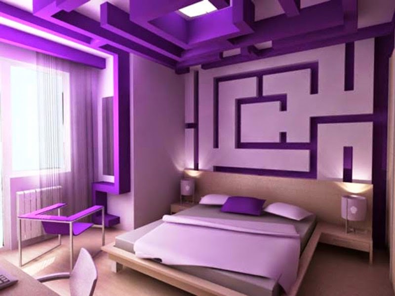 Desain Kamar  Tidur  Warna  Ungu  Rumah Minimalis Sederhana