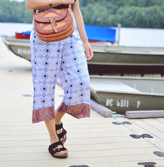 Culottes with Birkenstock sandals 