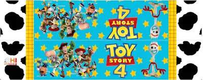 Toy Story 4 with Forky: Free Printable Invitations and Candy Bar Labels.