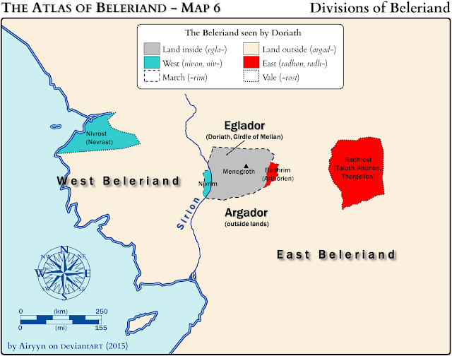 Le Beleriand divisé (Atlas du Beleriand - carte 6)