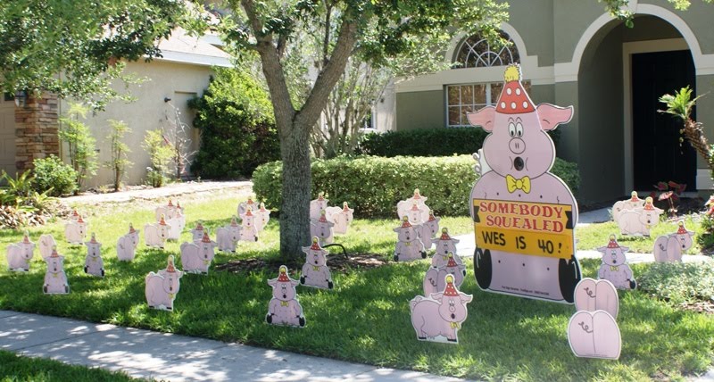  BIRTHDAY  YARD  FLOCKING DECORATIONS  TAMPA FL CALL 