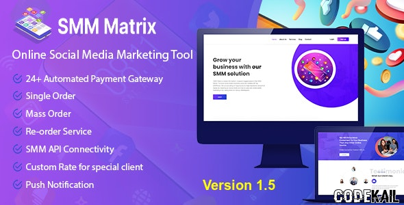 SMM Matrix v2.0 nulled - Social Media Marketing Tool
