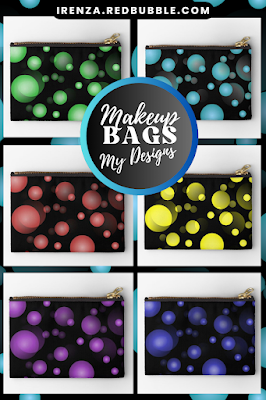 Bubbles Design on Makeup Bags.