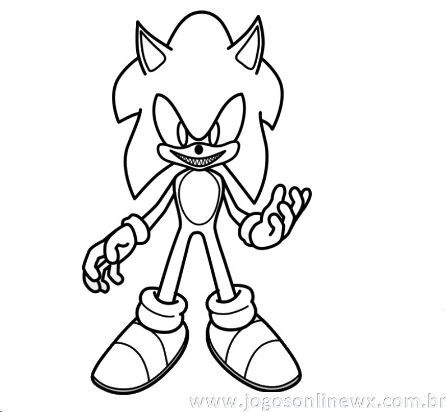 SONIC EXE PARA COLORIR - Jogos Online Wx