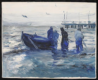 Berrino captured many scenes from life on the coast of Liguria in and near his home in Alassio
