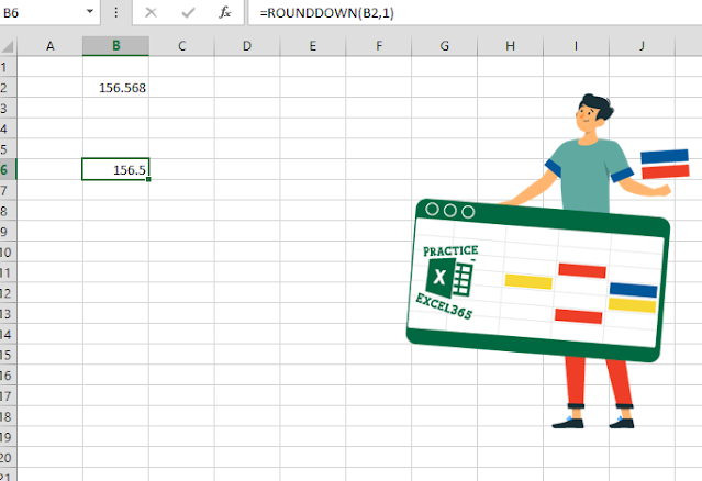 شرح صيغة الدالة ROUNDDOWN في برنامج مايكروسوفت Excel