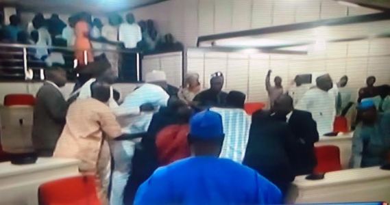 Video of Benue state Lawmakers fighting in House of Assembly. h