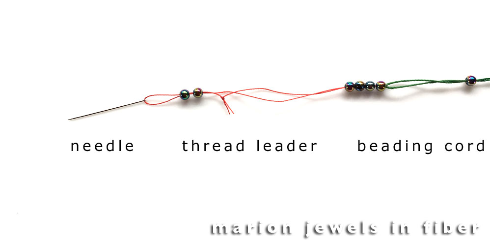 Marion Jewels in Fiber - News and Such: Loading Beads onto Cord & Thread -  Needle Types & Sizes, Thread Leader and Self Needles