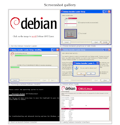 Debian Windows installer screenshots