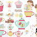 Tea and Cupcakes Clipart.