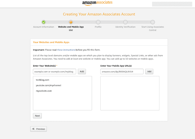 Amazon Associate Website or Mobile app Link 
