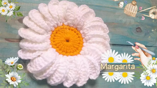 MARAVILLOSO TUTORIAL  de Margaritas Centro de Mesa a Ganchillo