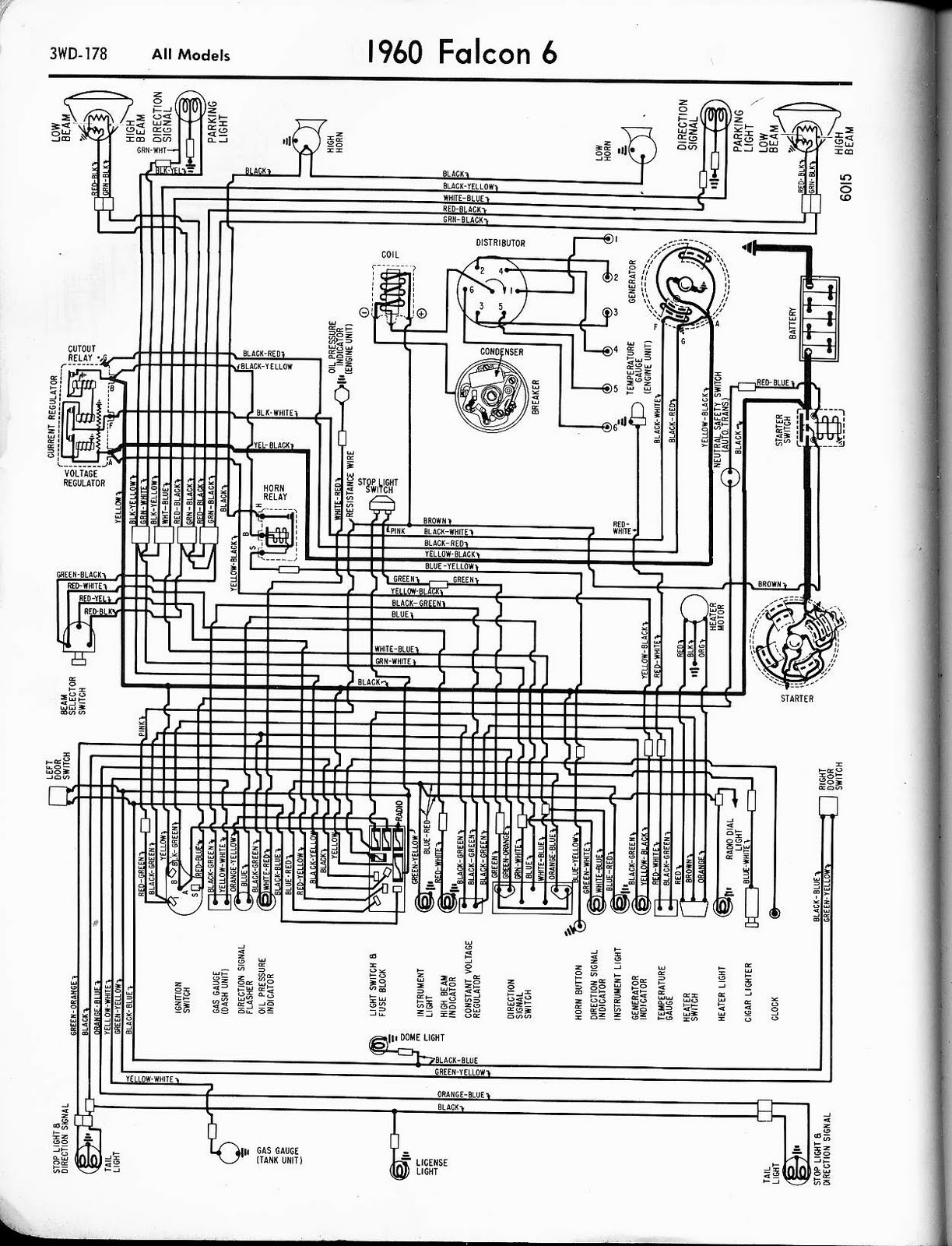 Free Auto Wiring Diagram: 1960 Ford Falcon V6 Wiring
