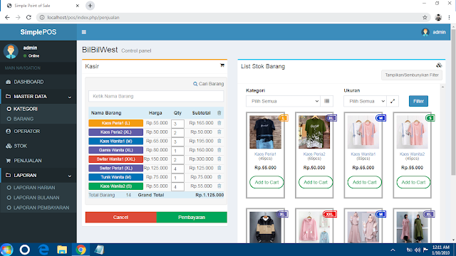 Source Code Aplikasi POS (Point Of Sale) Codeigniter