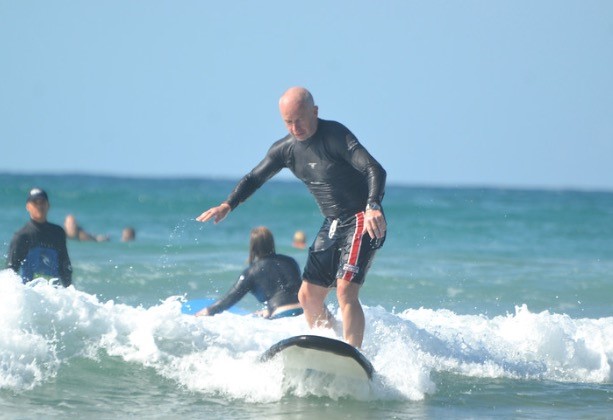 Surfing at Byron Bay, Australia