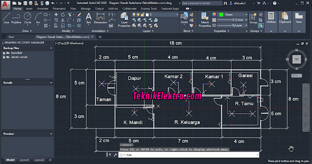 Pembuatan Gambar Instalasi Listrik Rumah Sederhana