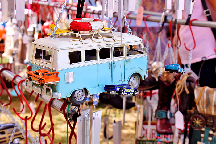 Upcycled windchimes at the Ventura, CA Fall Harvest Festival 2014.