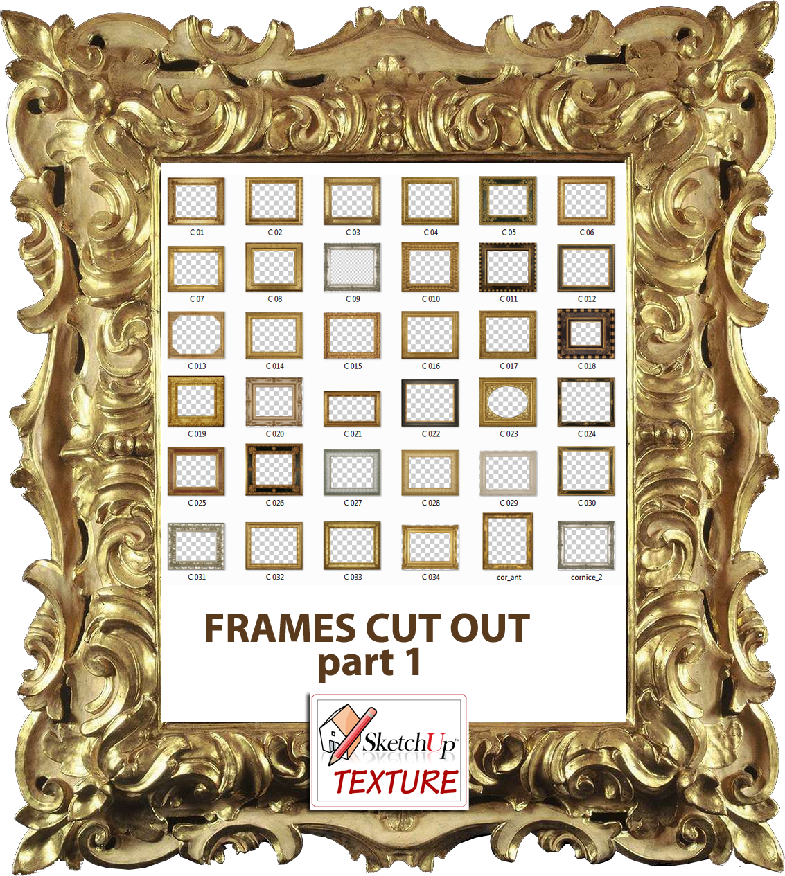 SKETCHUP TEXTURE: FRAMES CUT OUT part 1