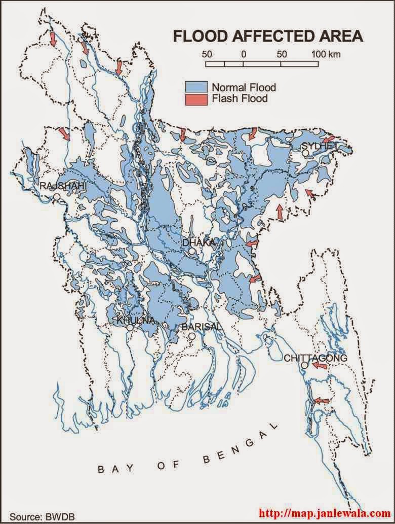 bangladesh flood affected areas map