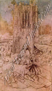 St Barbara (1437), This exquisite brush drawing shows the saint sitting in front of her tower. Although some experts consider this an unfinished work, the extraordinary detail suggests it was never meant to be painted. 
