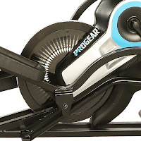 29 lb cast iron exposed flywheel on ProGear 9900 HIIT Stepper Elliptical Trainer