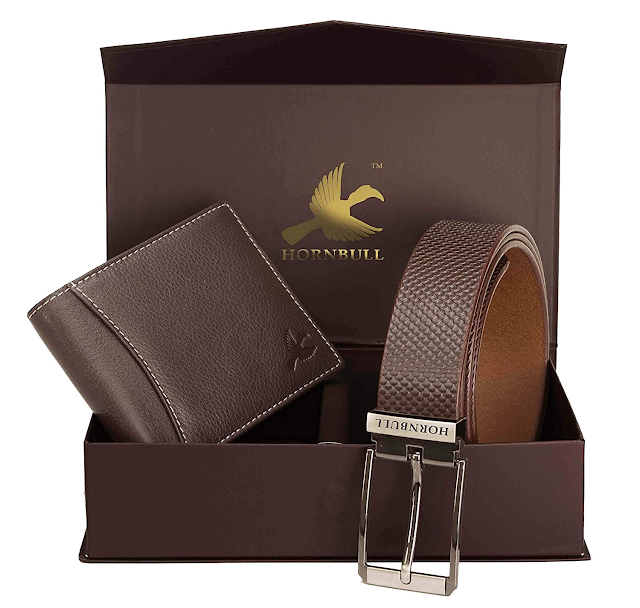 Hornbull Men's Brown Wallet and Belt Combo BW6995