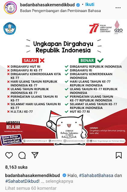 Arti dirgahayu dilengkapi contoh penggunaannya yang benar