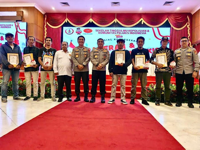 Peringati HUT RI ke 78 Lomba lukis bertema Polri dan Masyarakat diselenggarakan STIK Lemdiklat Polri