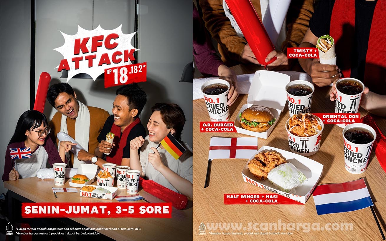 Promo KFC ATTACK mulai Rp. 18.182,-