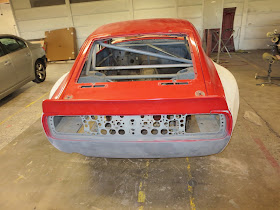 Larry Oka 1972 Datsun 240Z Race Car Shell undergoing body repairs.