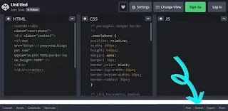 Cara embed codepen ke postingan blog dengan smartphone