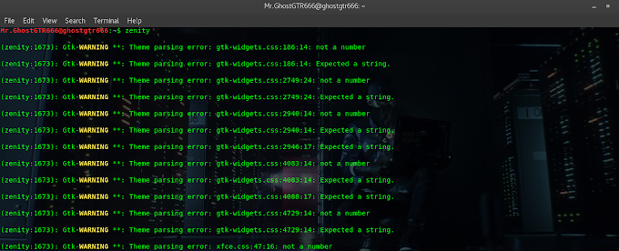 Cara Mengatasi Error Zenity GTK-Warning : Theme Parsing Error di Kali Linux