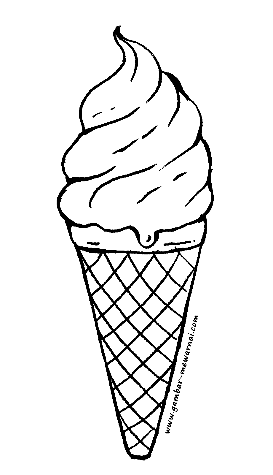 Mewarnai Es Krim - Contoh Gambar Mewarnai