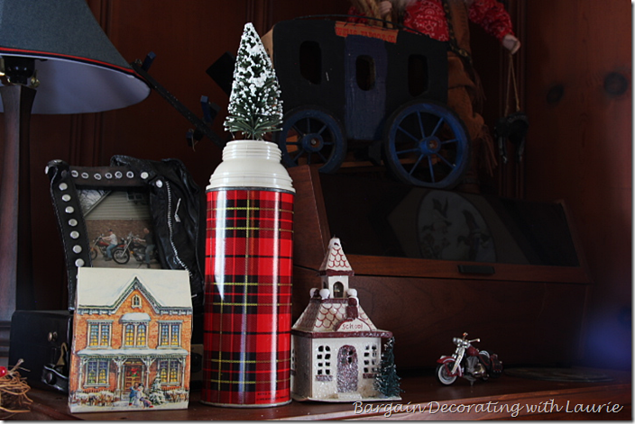 Plaid Thermos with Christmas Tree