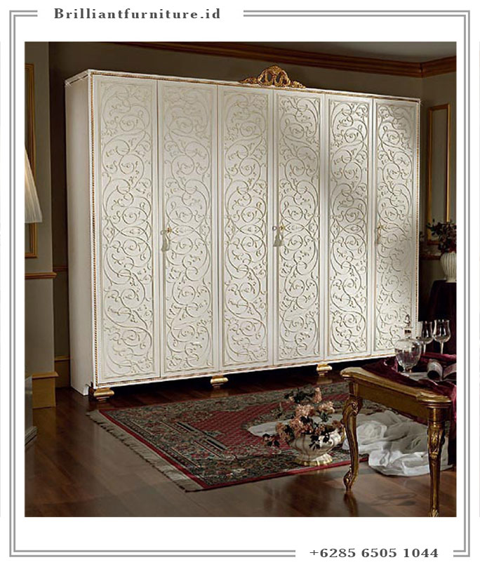 LEMARI PAKAIAN 6 PINTU UKIR