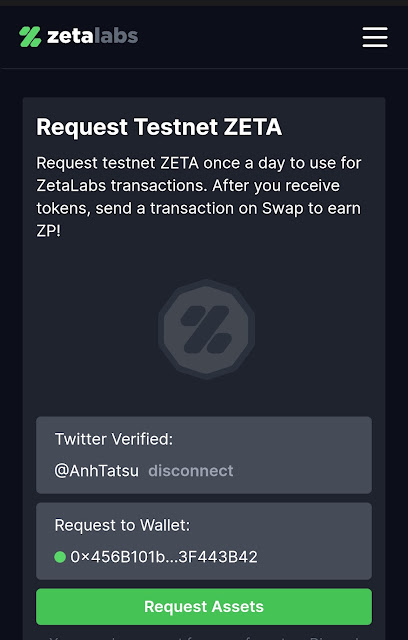 Nhận airdrop zeta testnet