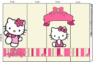  Hello Kitty with Flowers, Free Printable Labels.