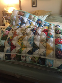 Individual puffy squares zig-zag themed baby quilt