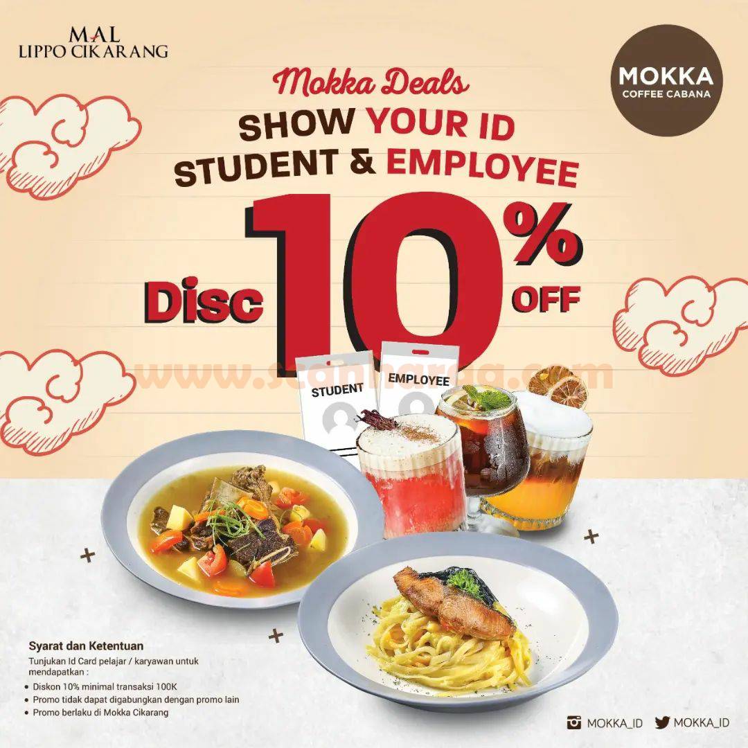 Mokka Coffee Cabana Promo Diskon 10% Khusus Pelajar & Karwayan