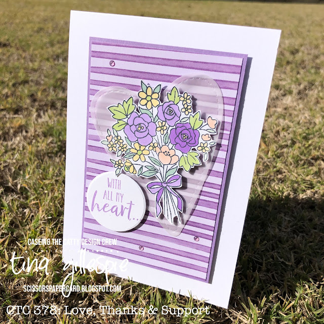 scissorspapercard, Stampin' Up!, CASEing The Catty, Grace's Garden, Bouquet Of Hope Paper Pumpkin, Sweet Talk DSP, Stitched be Mine Dies, Stampin' Blends