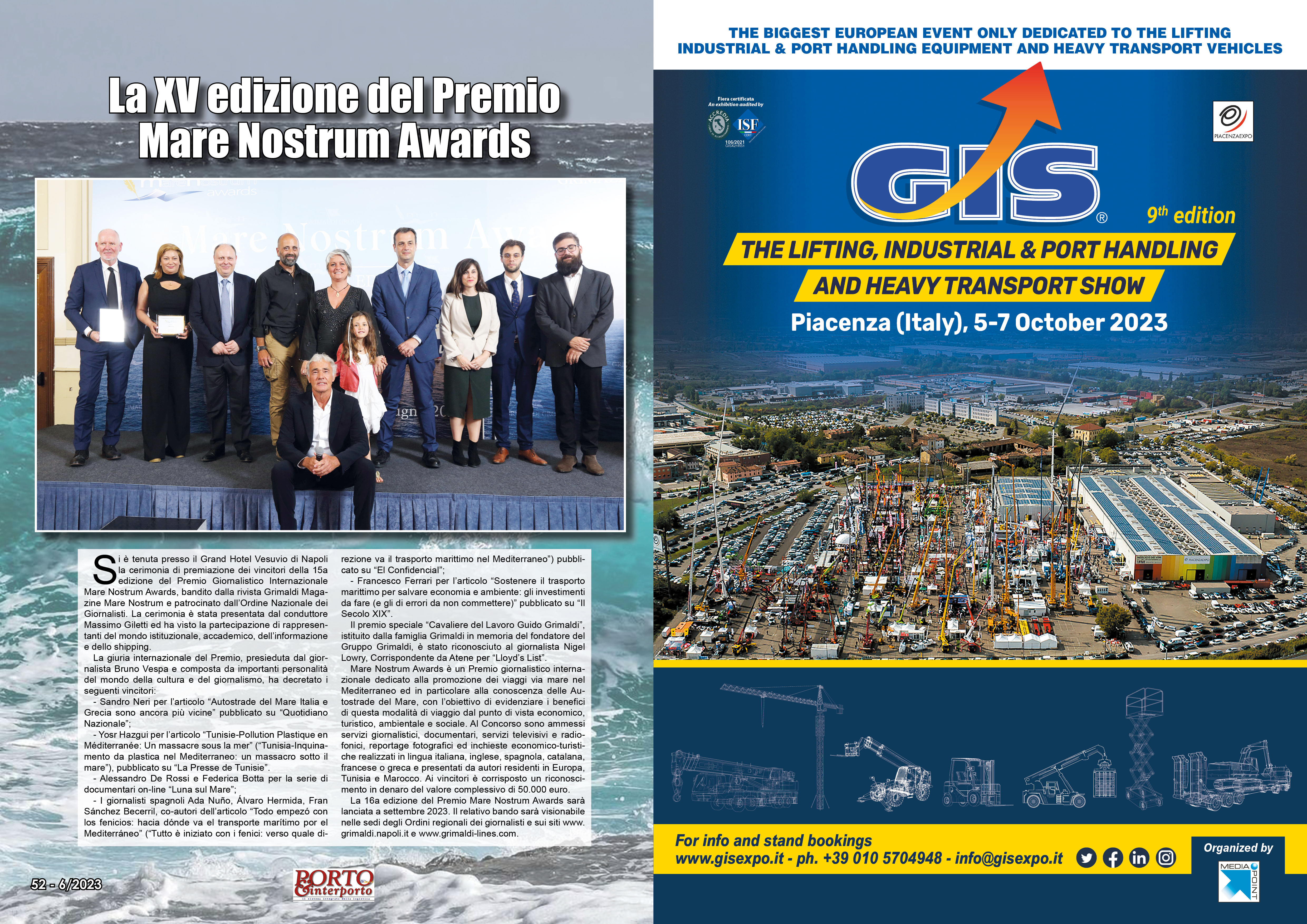 GIUGNO 2023 PAG. 52 - La XV edizione del Premio Mare Nostrum Awards