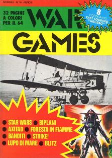 War Games 15 - Novembre 1987 | PDF HQ | Mensile | Computer | Programmazione | Commodore | Videogiochi
Numero volumi : 31
Cari commandos, marines, guerrafondai, amanti dello «sparaspara» è arrivato finalmente il vostro momento. Vi offriamo da questo mese la possibilità di dare sfogo a tutte le voglie represse che vi portate dietro fin da bambini, quando avete avuto per la prima volta un mitra in mano o una semplice pistola da cowboy. War Games è stata studiata apposta per coloro che nei videogiochi cercano un momento di... guerra dopo troppi di pace. Bando alle gare di atletica o di pallone, a morte gli spaziali o le avventure. Affidiamo la nostra fantasia alle battaglie navali, terrestri o nel cielo dove le pale degli elicotteri solcano soltanto i confini della vostra fantasia. Ma War Games non vuol essere soltanto un'occasione di divertimento. Vuole essere pure il primo vero tentativo di offrire a un pubblico vastissimo i videogiochi di strategia, un settore che in molte altre nazioni è da tempo ai vertici degli interessi dei giovani ma non solo di loro. Crediamo che il nostro sforzo sarà premiato dal vostro interesse e quindi vi invitiamo a gustarvi tutta la rivista.