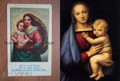 Madonna z jakiegoś "świętego obrazka" vs. "Madonna del Granduca" Rafaela (1505, Gal. Palatina, Florencja)