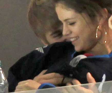 The naughty Justin Bieber playfully grabbed Selena Gomez's private during a