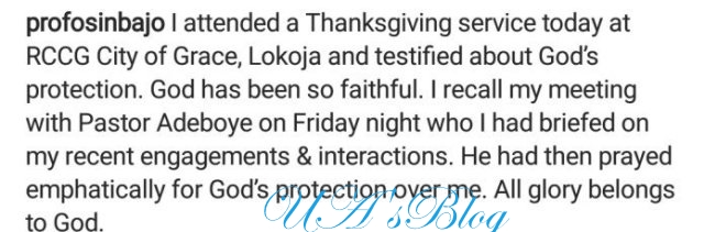 Pastor Adeboye prayed for me a night before the crash – Osinbajo