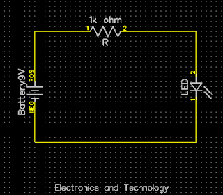 simple circuit of electronics or electrical